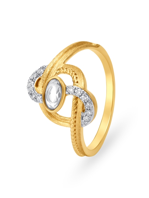 Mia by Tanishq Women 14KT Gold Ring in Intertwined-Design with Oval-Cut Diamond, Yellow
Mia by Tanishq Women 14KT Gold Ring in Intertwined-Design with Oval-Cut Diamond, Yellow