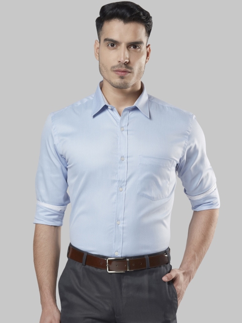 Next Look Men Blue Slim Fit Solid Formal Shirt