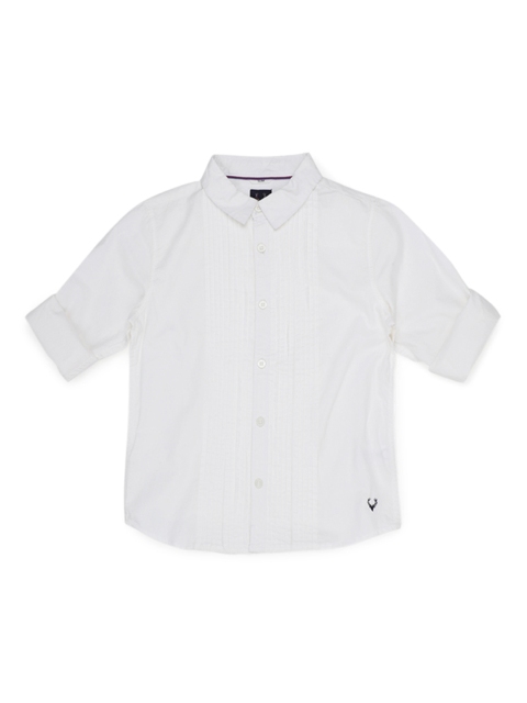 Allen Solly Junior Boys White Solid Regular Fit Casual Shirt