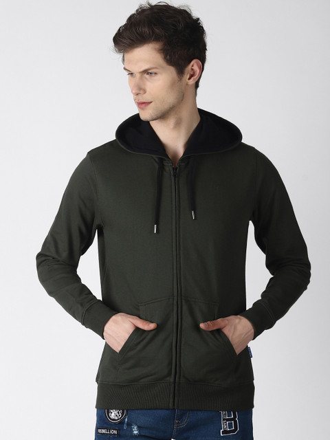 Blue Saint Men Olive Green Solid Hooded Sweatshirt
Blue Saint Men Olive Green Solid Hooded Sweatshirt