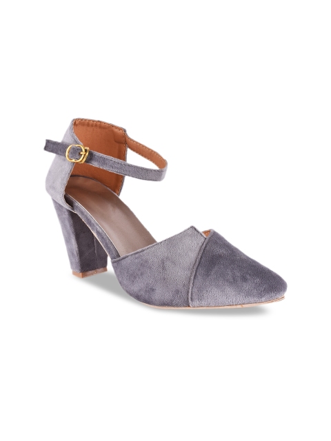BuckleUp Women Grey Solid Pumps