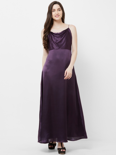 MISH Women Purple Solid Maxi Dress