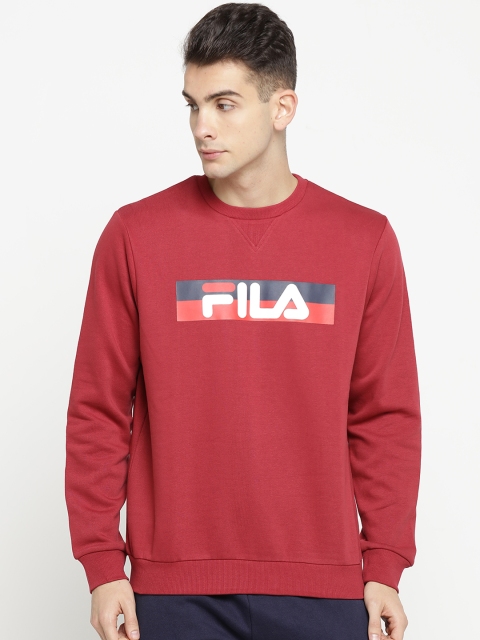 FILA Men Red Printed Sweatshirt