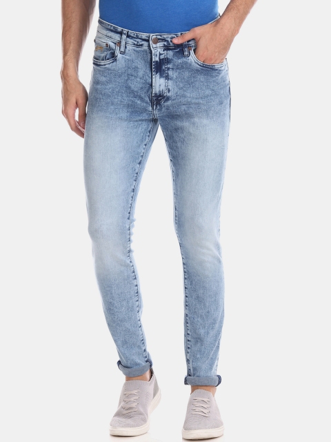 Aeropostale Men Blue Super Skinny Fit Mid-Rise Clean Look Stretchable Jeans