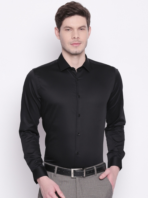 RICHARD PARKER by Pantaloons Men Black Slim Fit Solid Party Shirt