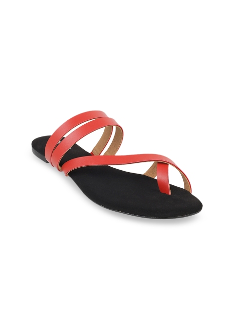 Metro Women Red Solid One Toe Flats