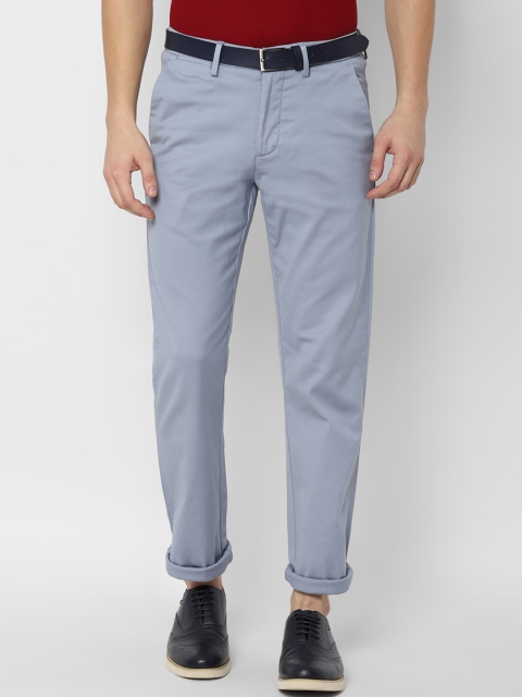Allen Solly Men Blue Regular Fit Solid Regular Trousers