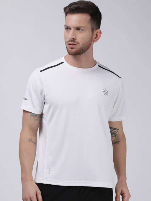 Cultsport Men White Solid Round Neck T-shirt