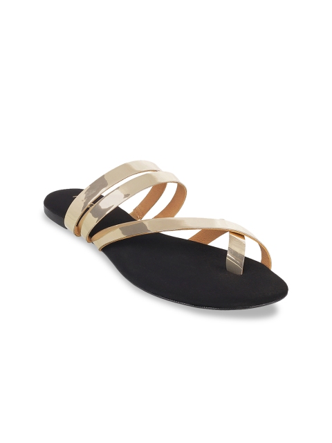 Metro Women Gold-Toned Solid One Toe Flats