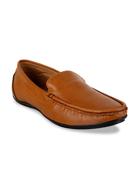 Vardhra Men Tan Brown Solid Leather Formal Loafers