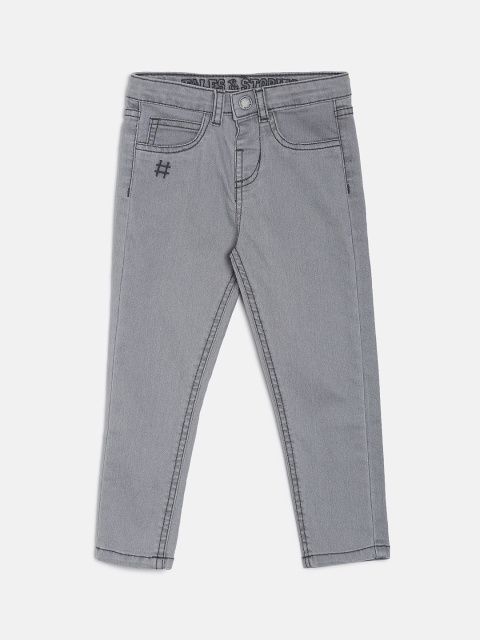 TALES & STORIES Boys Grey Slim Fit Mid-Rise Clean Look Jeans