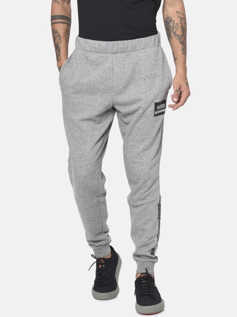 Puma Men Grey Melange Rebel Wire CL Joggers
