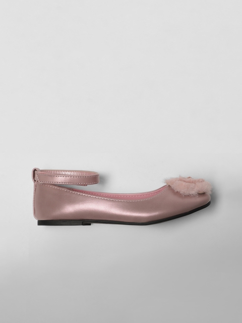 CHARLES & KEITH Girls Rose Gold Solid Ballerinas