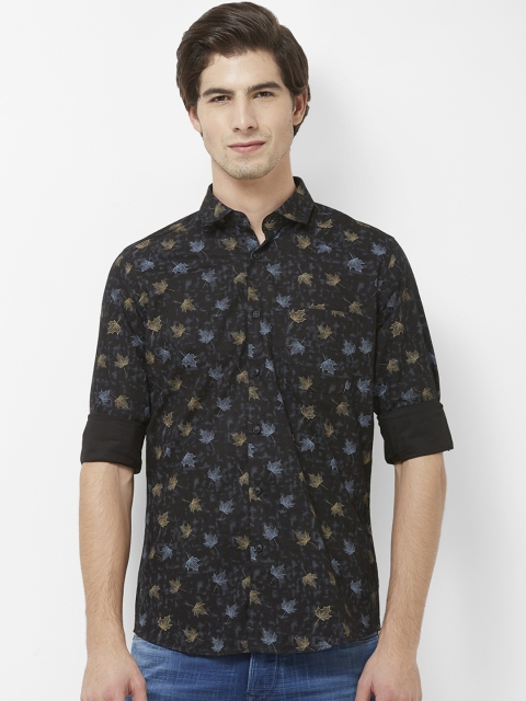 Integriti Men Black & Grey Slim Fit Printed Casual Shirt