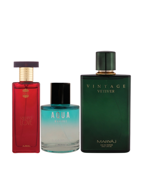 Ajmal Unisex Set of 3 Perfumes 100ml, Red