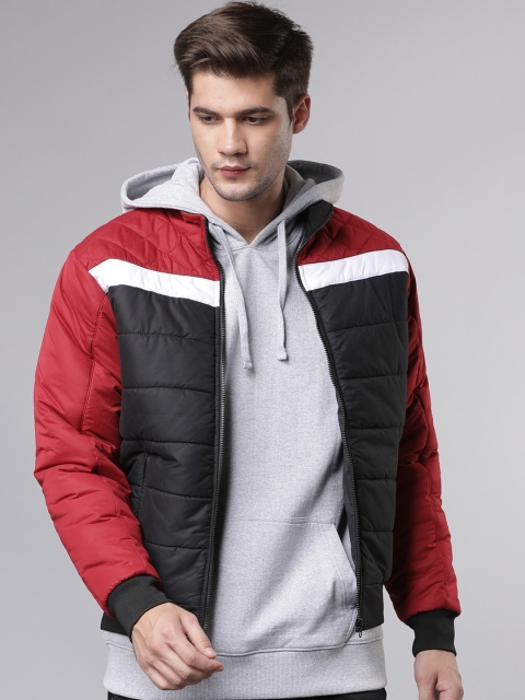 Ecko Unltd Men Black & Red Colourblocked Padded Jacket