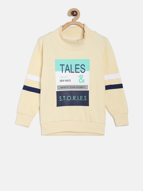 TALES & STORIES Boys Cream-Coloured Printed Sweatshirt