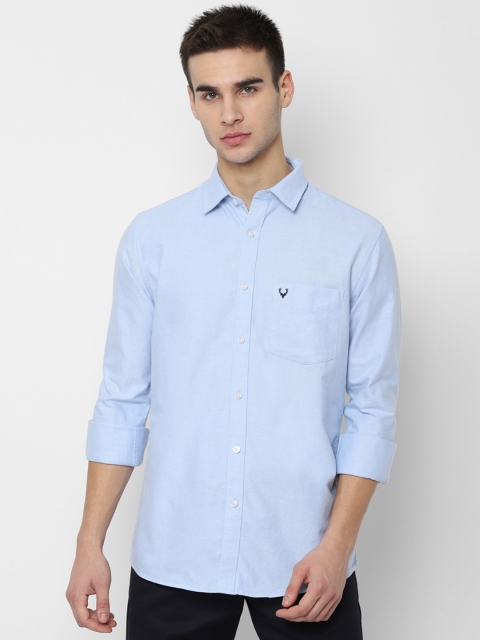 Allen Solly Men Blue Slim Fit Solid Casual Shirt