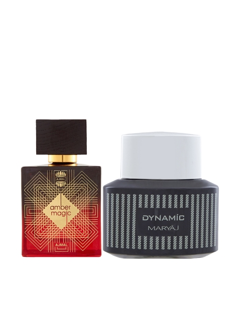 Ajmal Unisex Set of 2 Amber Magic 100ML & Maryaj Dynamic EDP Perfume Scent for Skin 100ML, Black
Ajmal Unisex Set of 2 Amber Magic 100ML & Maryaj Dynamic EDP Perfume Scent for Skin 100ML, Black