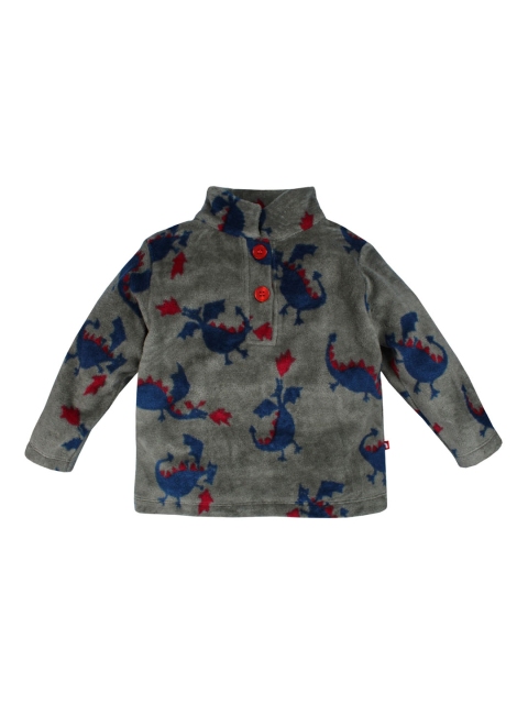 Nino Bambino Kids Grey Printed Fleece Sweatshirt
