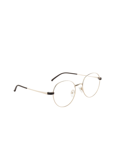 Ted Smith Unisex Gold-Toned Solid Full Rim Round Frames