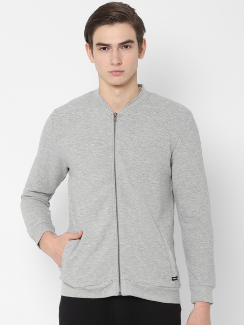 SKULT by Shahid Kapoor Men Grey Melange Solid Sweatshirt