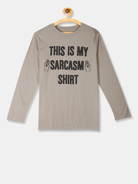The Childrens Place Boys Beige Printed Round Neck T-shirt