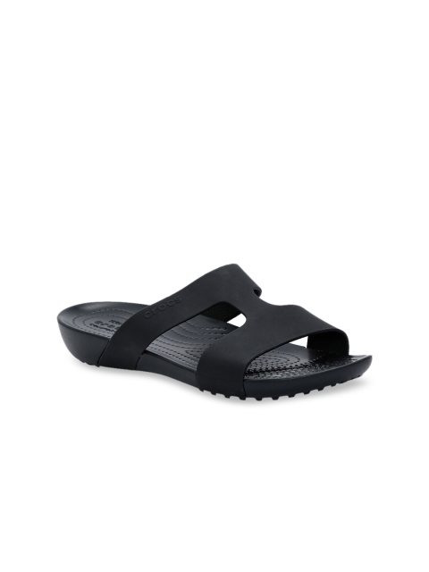 Crocs Serena Women Black Solid Sliders