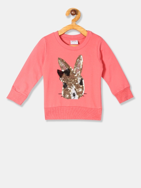 Donuts Girls Pink Embellished Sweatshirt