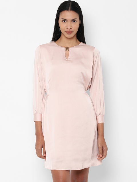 Allen Solly Woman Peach-Coloured Solid A-Line Dress