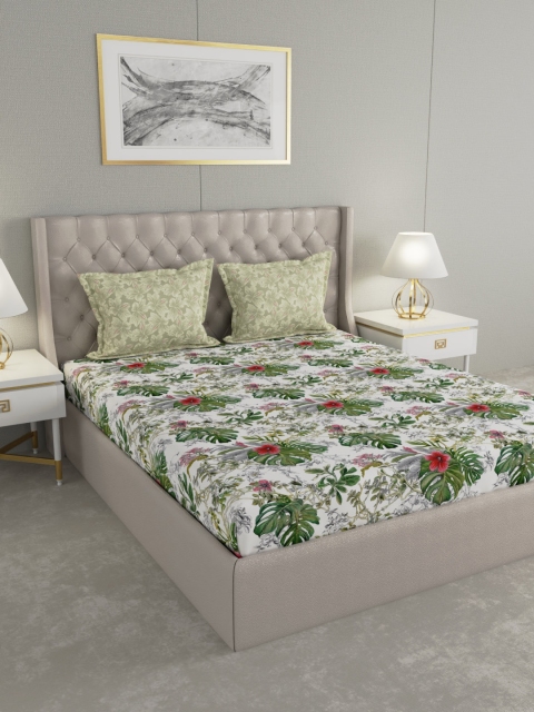Boutique Living India Green Floral 300 TC Cotton 1 King Bedsheet with 2 Pillow Covers
Boutique Living India Green Floral 300 TC Cotton 1 King Bedsheet with 2 Pillow Covers