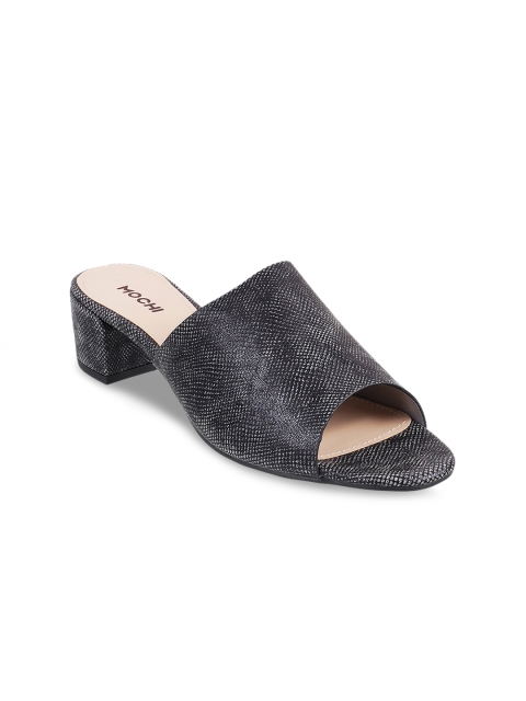 Mochi Women Black Solid Block Heels