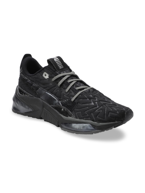 Puma Men Grey Textile LQDCELL Optic Rave Running Shoes