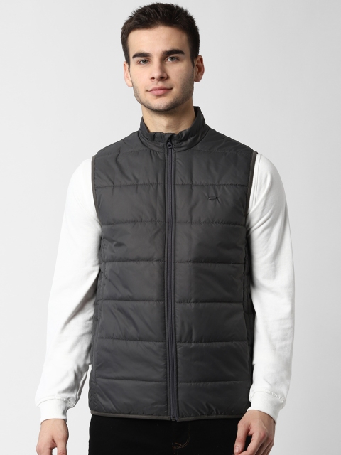 Peter England Casuals Men Black Solid Padded Jacket