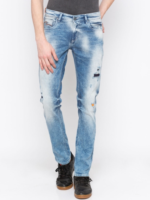 SPYKAR Men Blue Skinny Fit Low-Rise Clean Look Jeans