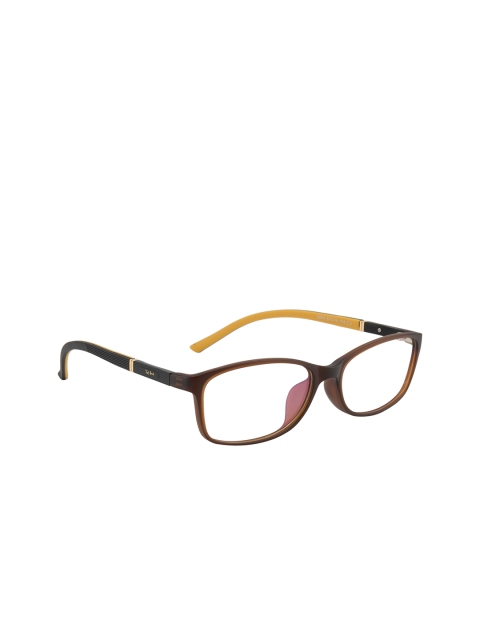Ted Smith Unisex Brown Solid Full Rim Rectangle Frames TSF-2004_C3