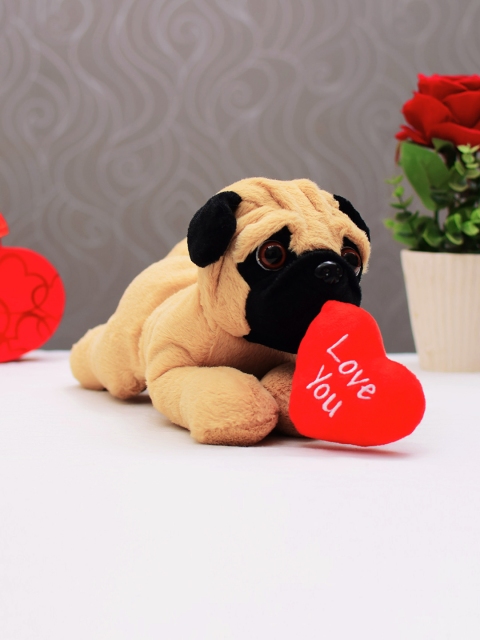 Archies Brown & Black Soft Toy Puppy With Heart