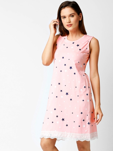 I like me Peach-Coloured Printed Nightdress