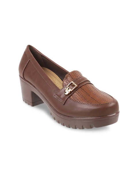 Mochi Women Brown Solid Pumps