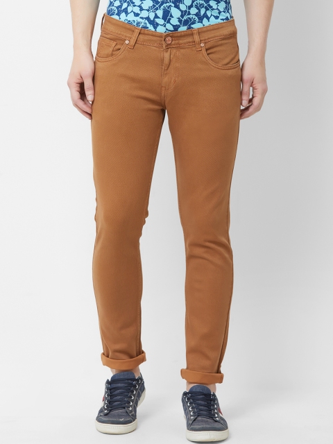 Road Rockers Men Brown Regular Fit Mid-Rise Clean Look Stretchable Jeans
