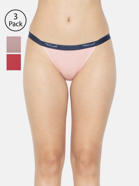 Triumph Pack of 3 Stretty Cotton 141 Everyday Comfort Tanga Brief, Assorted