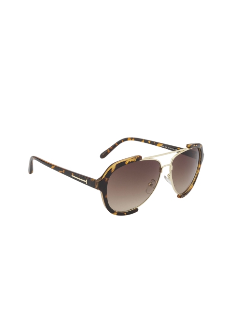 Gold Berg Unisex UV Protected Gradient Oval Sunglasses GBS-1010S-C13, Brown