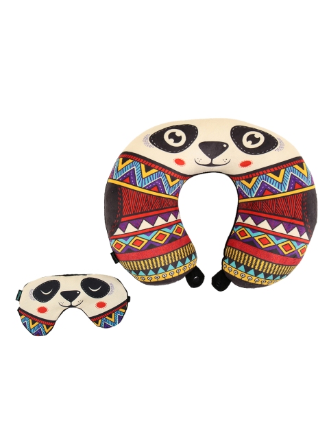 Chumbak Cuddly Panda Travel Pillow New With Eye Mask, Multi