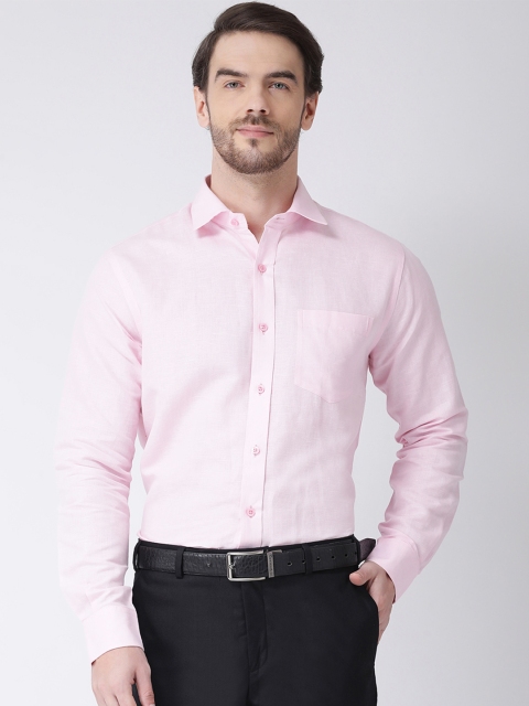 COBB Men Pink Regular Fit Solid Formal Shirt