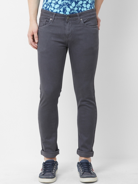 Road Rockers Men Grey Regular Fit Mid-Rise Clean Look Stretchable Jeans