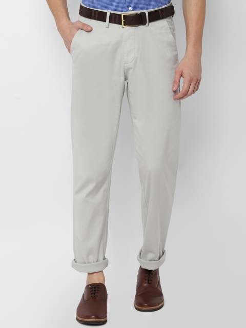 Allen Solly Men Grey Regular Fit Self Design Regular Trousers