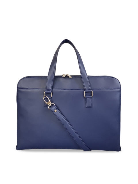 Toteteca Women Blue Solid Laptop Bag