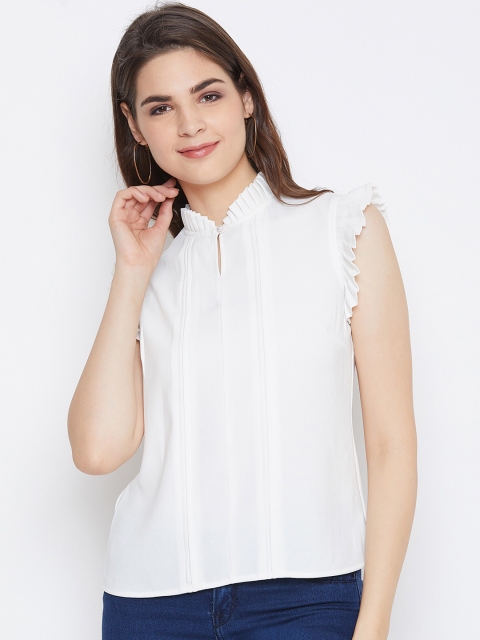 Imfashini Women White Solid Top