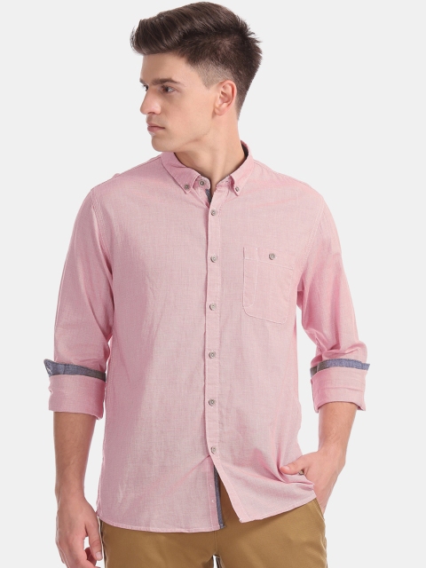 Cherokee Men Red Regular Fit Checked Casual Shirt