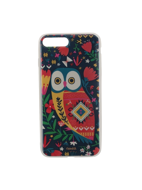 Chumbak Red & Teal Blue Printed iPhone 8 Plus Mobile Case Cover